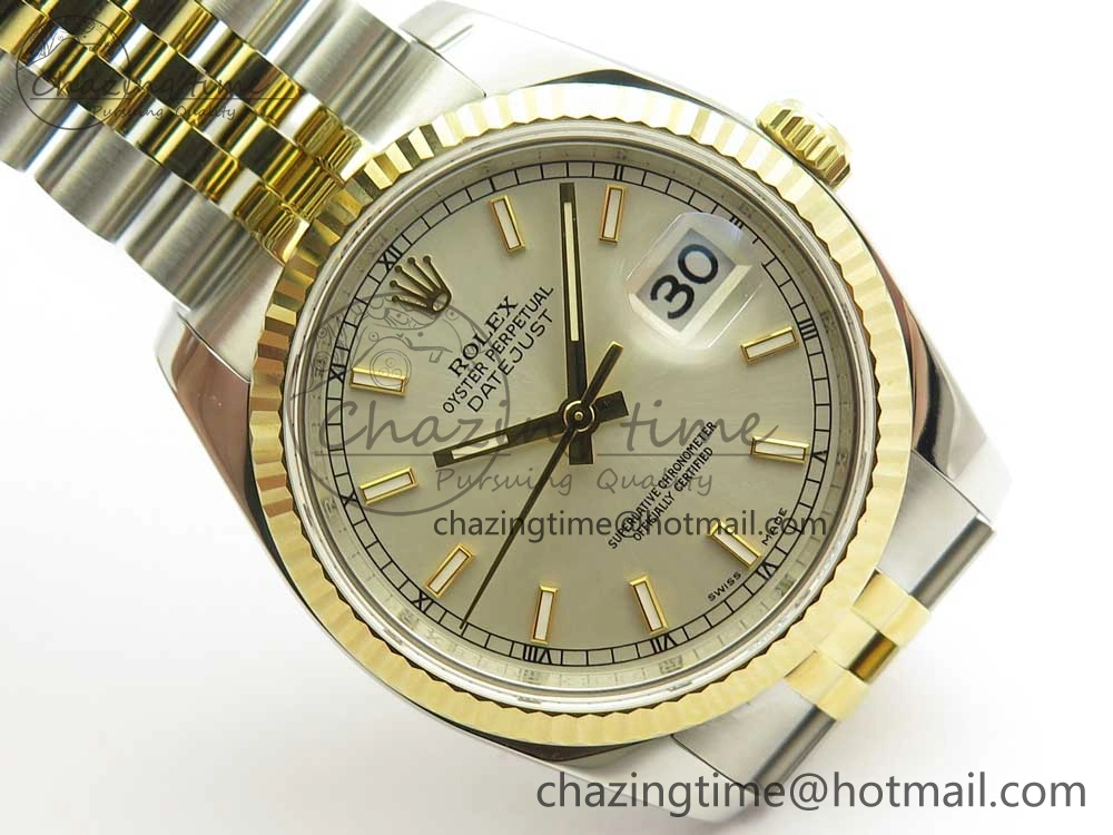 Lightweight DateJust 36 SS YG 116233 ARF 1:1 Best Edition 904L Steel White Dial Stick Markers on Jubilee Bracelet SH3135 V 3262