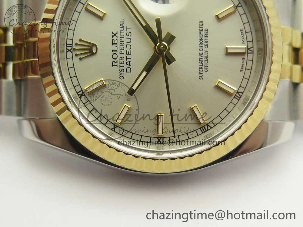 Lightweight DateJust 36 SS YG 116233 ARF 1:1 Best Edition 904L Steel White Dial Stick Markers on Jubilee Bracelet SH3135 V 3262