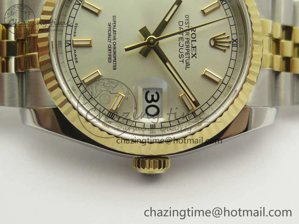 Lightweight DateJust 36 SS YG 116233 ARF 1:1 Best Edition 904L Steel White Dial Stick Markers on Jubilee Bracelet SH3135 V 3262