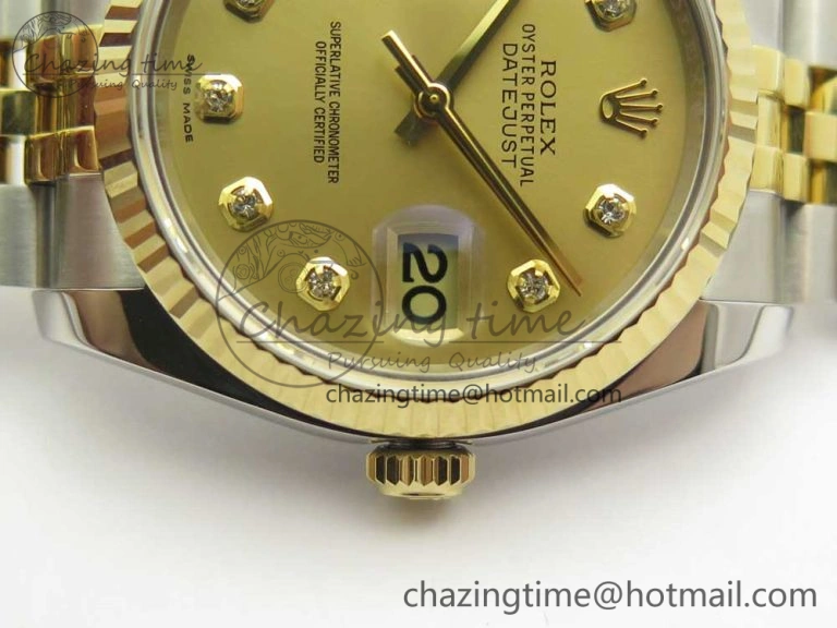 DateJust 36 SS YG 116233 ARF 1:1 Best Edition 904L Steel YG Dial Diamonds Markers on Jubilee Bracelet SH3135 V Compact 3257