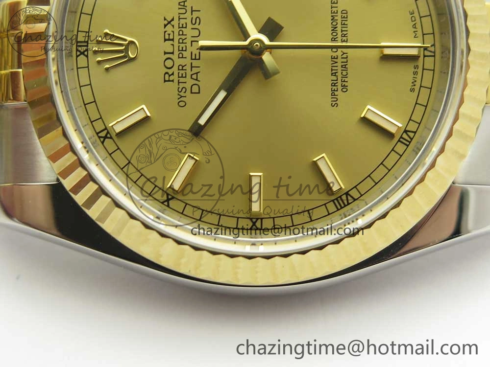 Snug DateJust 36 SS YG 116233 ARF 1:1 Best Edition 904L Steel YG Dial Stick Markers on Jubilee Bracelet SH3135 V 10584