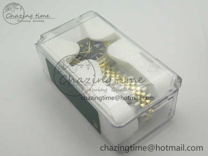 Lightweight DateJust 36 SS YG 126233 ARF 1:1 Best Edition Black Dial Stick Markers on SS YG Jubilee Bracelet SH 10711