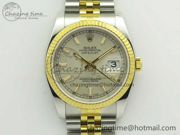 DateJust 36 SS YG 126233 ARF 1:1 Best Edition Silver Dial Stick Markers on SS YG Jubilee Bracelet SH TimelessDesign 3430