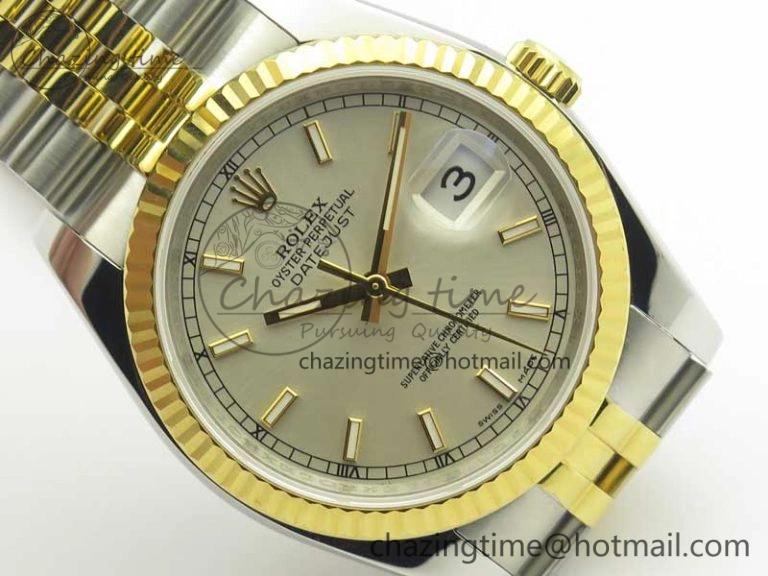 DateJust 36 SS YG 126233 ARF 1:1 Best Edition Silver Dial Stick Markers on SS YG Jubilee Bracelet SH TimelessDesign 3430