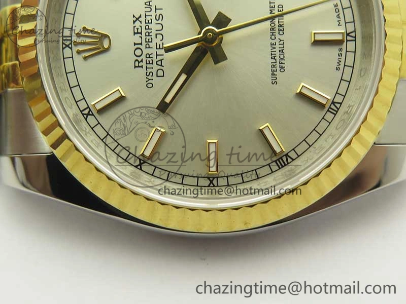 DateJust 36 SS YG 126233 ARF 1:1 Best Edition Silver Dial Stick Markers on SS YG Jubilee Bracelet SH TimelessDesign 3430