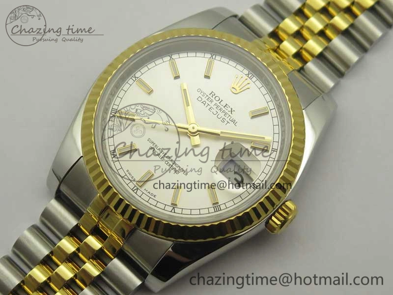 DateJust 36 SS YG 126233 ARF 1:1 Best Edition Silver Dial Stick Markers on SS YG Jubilee Bracelet SH TimelessDesign 3430