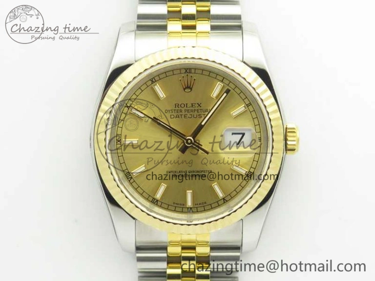 DateJust 36 SS YG 126233 ARF 1:1 Best Edition YG Dial Stick Markers on SS YG Jubilee Bracelet SH Breathable 10710