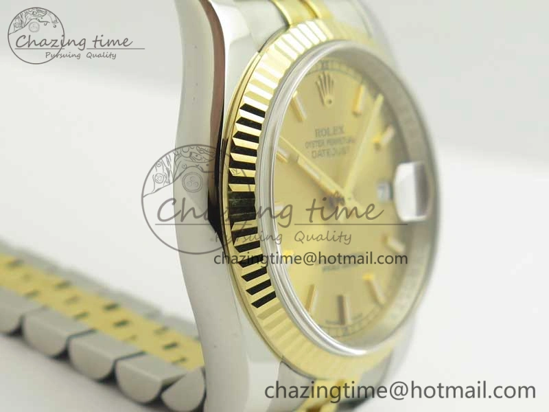 Sleek DateJust 36 SS YG 126233 ARF 1:1 Best Edition YG Dial Stick Markers on SS YG Jubilee Bracelet SH 3431