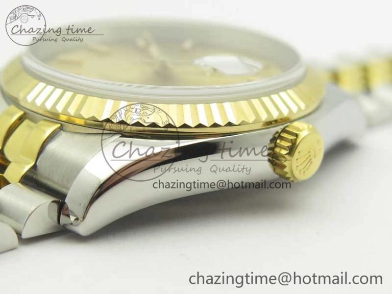 Sleek DateJust 36 SS YG 126233 ARF 1:1 Best Edition YG Dial Stick Markers on SS YG Jubilee Bracelet SH 3431