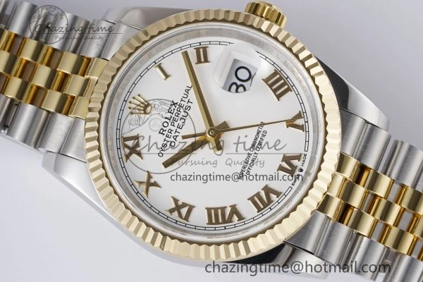 DateJust 36 SS YG 126233 JDF YG Plated 904L Steel White Dial Roman Markers on Jubilee Bracelet V Original 1751