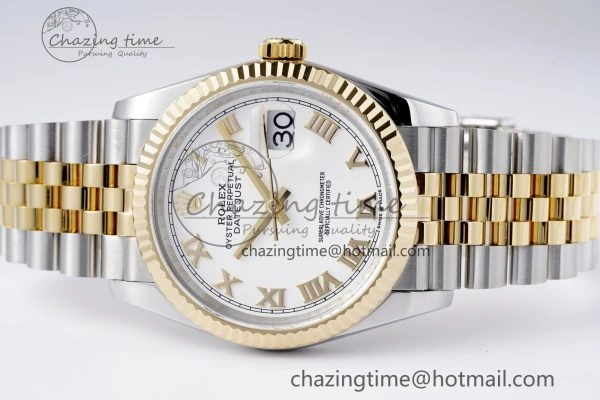 DateJust 36 SS YG 126233 JDF YG Plated 904L Steel White Dial Roman Markers on Jubilee Bracelet V Original 1751