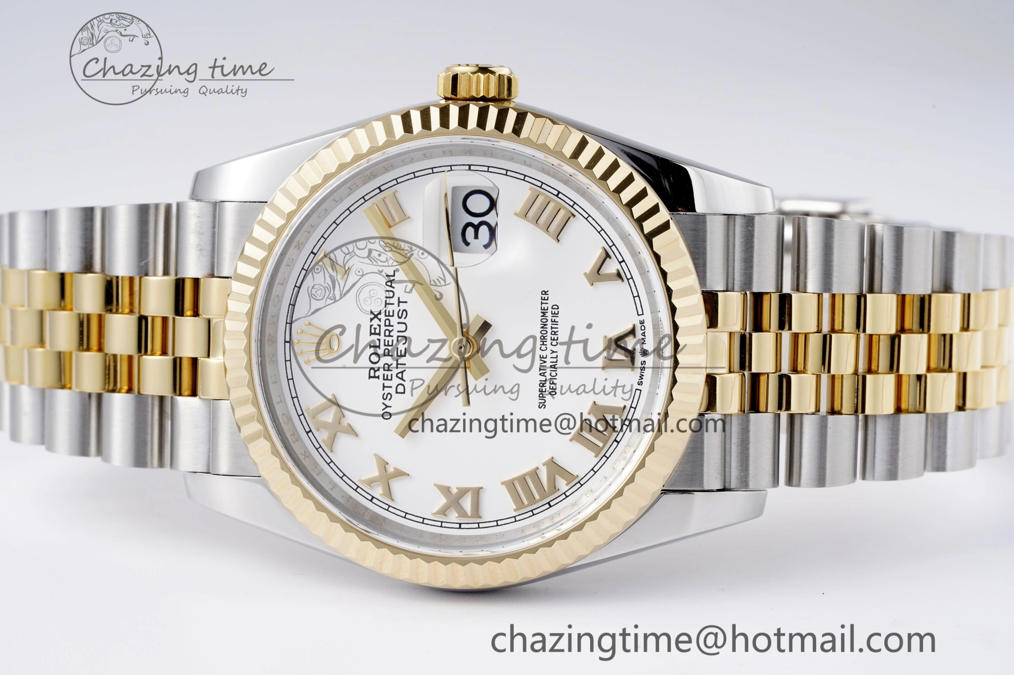 DateJust 36 SS YG 126233 JDF YG Plated 904L Steel White Dial Roman Markers on Jubilee Bracelet V Original 1751