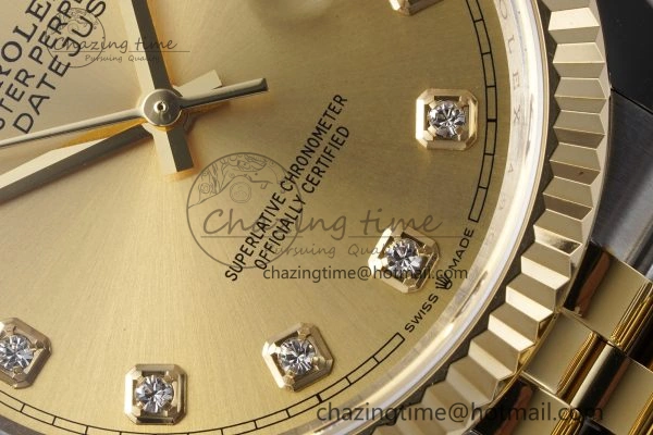 DateJust 36 SS YG 126233 JDF YG Plated 904L Steel YG Dial Diamonds Markers on Jubilee Bracelet V Bright 1752