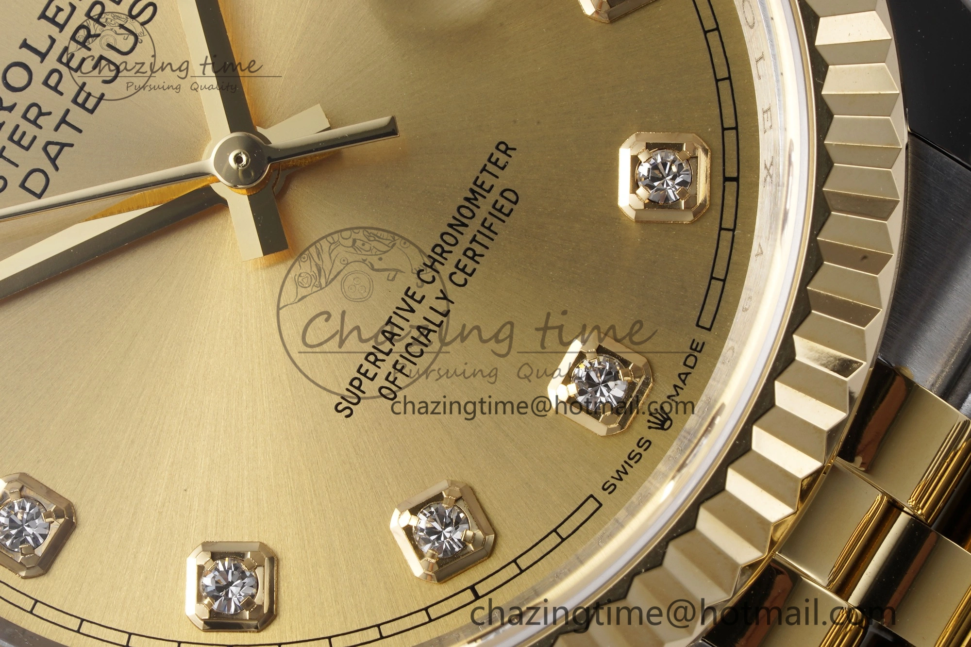 DateJust 36 SS YG 126233 JDF YG Plated 904L Steel YG Dial Diamonds Markers on Jubilee Bracelet V Bright 1752