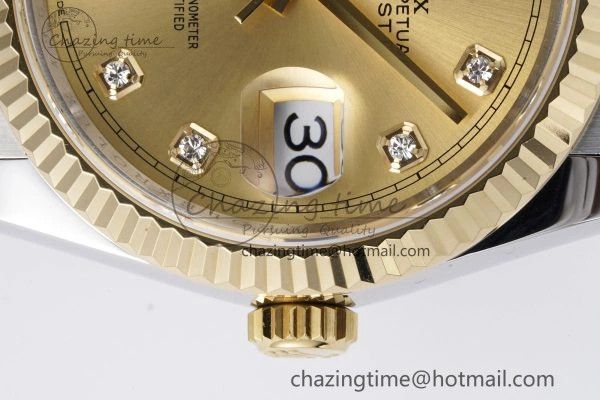 DateJust 36 SS YG 126233 JDF YG Plated 904L Steel YG Dial Diamonds Markers on Jubilee Bracelet V Bright 1752