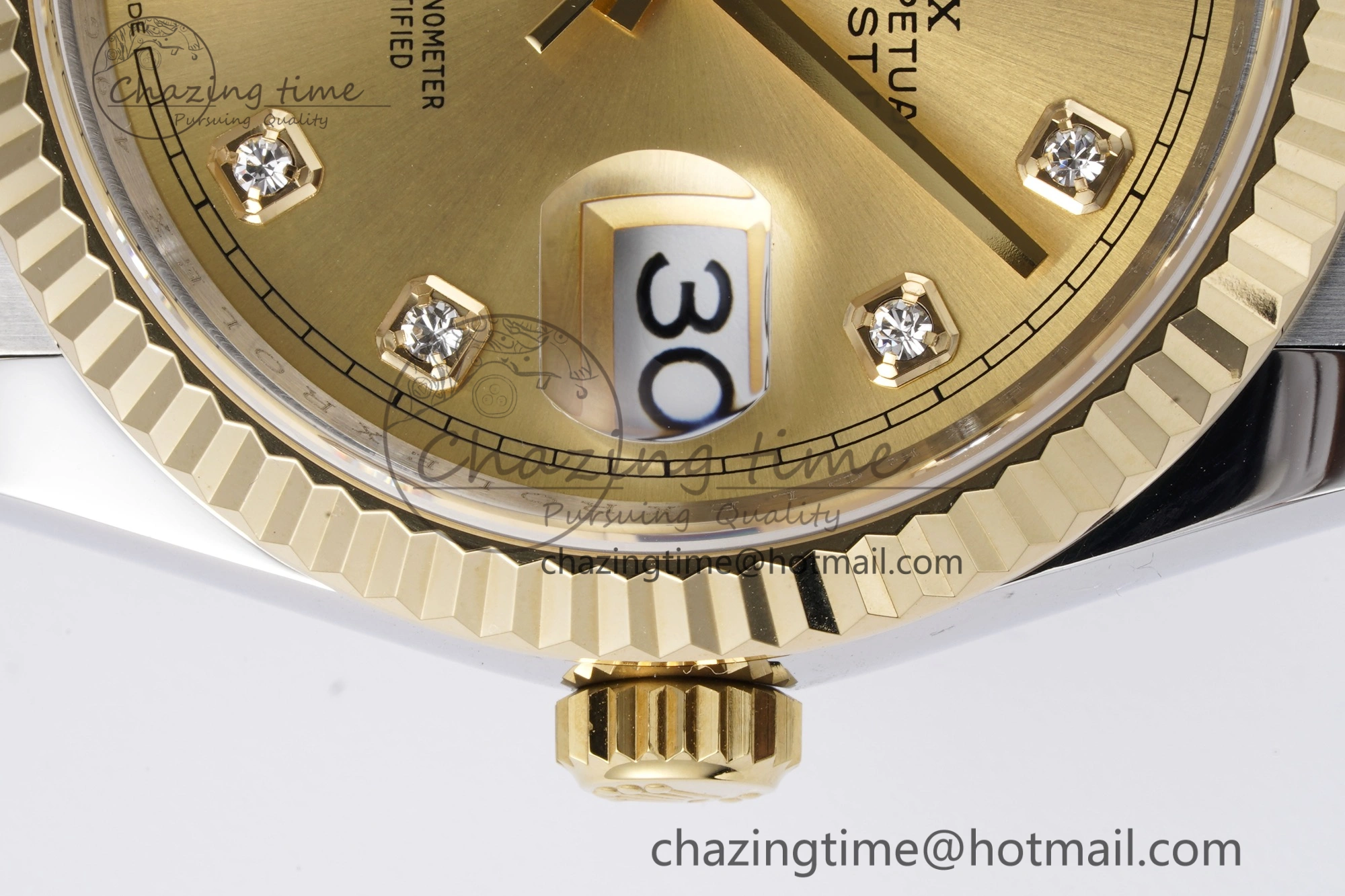DateJust 36 SS YG 126233 JDF YG Plated 904L Steel YG Dial Diamonds Markers on Jubilee Bracelet V Bright 1752