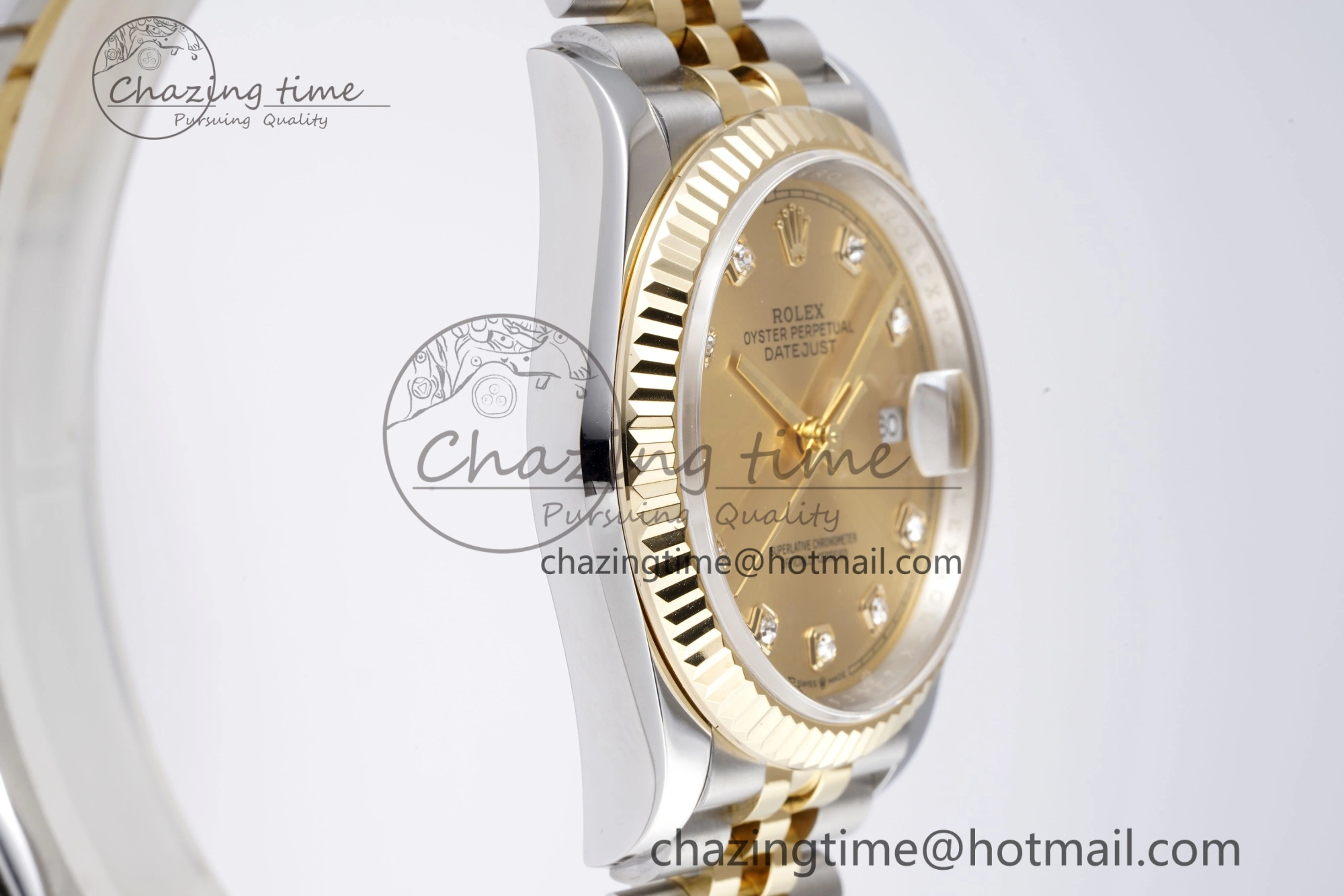 DateJust 36 SS YG 126233 JDF YG Plated 904L Steel YG Dial Diamonds Markers on Jubilee Bracelet V Bright 1752