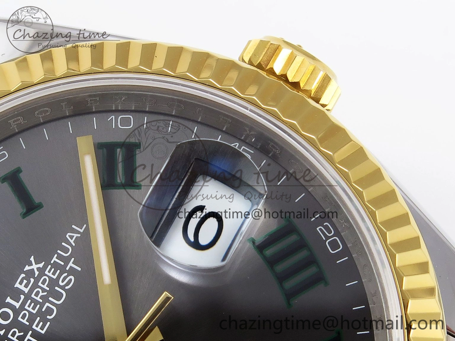 DateJust 36 SS YG 126233 VSF 1:1 Best Edition 904L Steel Gray Dial Green Roman Marker on Jubilee Bracelet VS SunProtective 1858