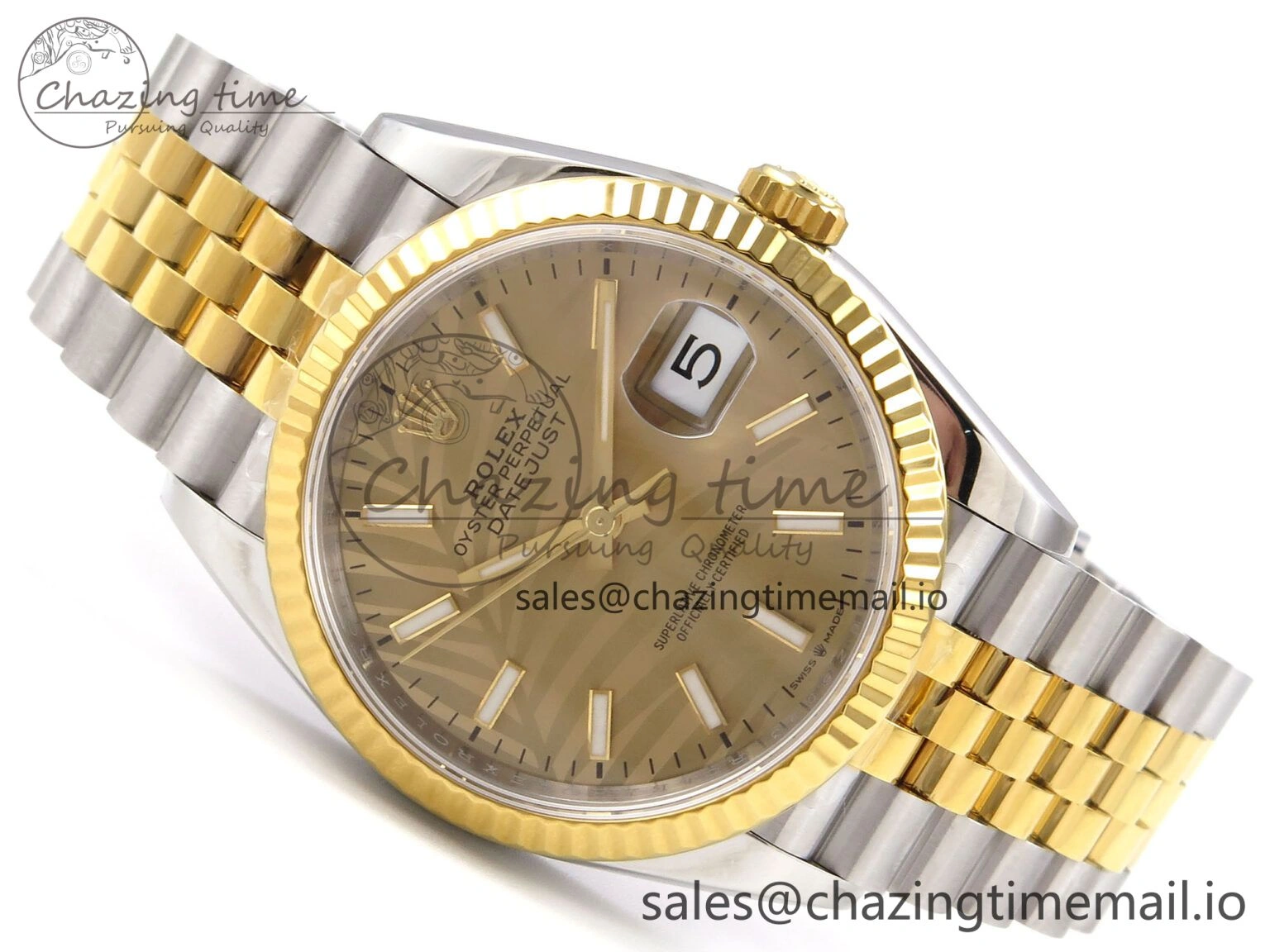 DateJust 36 SS YG 126233 VSF 1:1 Best Edition 904L Steel YG Leaf Dial on Jubilee Bracelet VS Lightweight 1002
