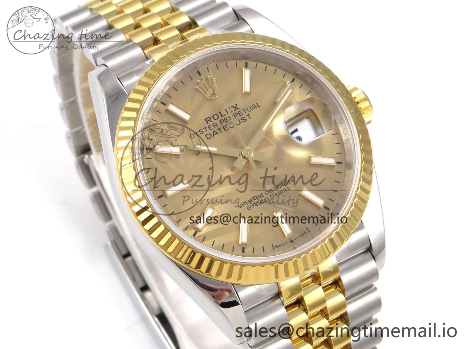 DateJust 36 SS YG 126233 VSF 1:1 Best Edition 904L Steel YG Leaf Dial on Jubilee Bracelet VS Lightweight 1002