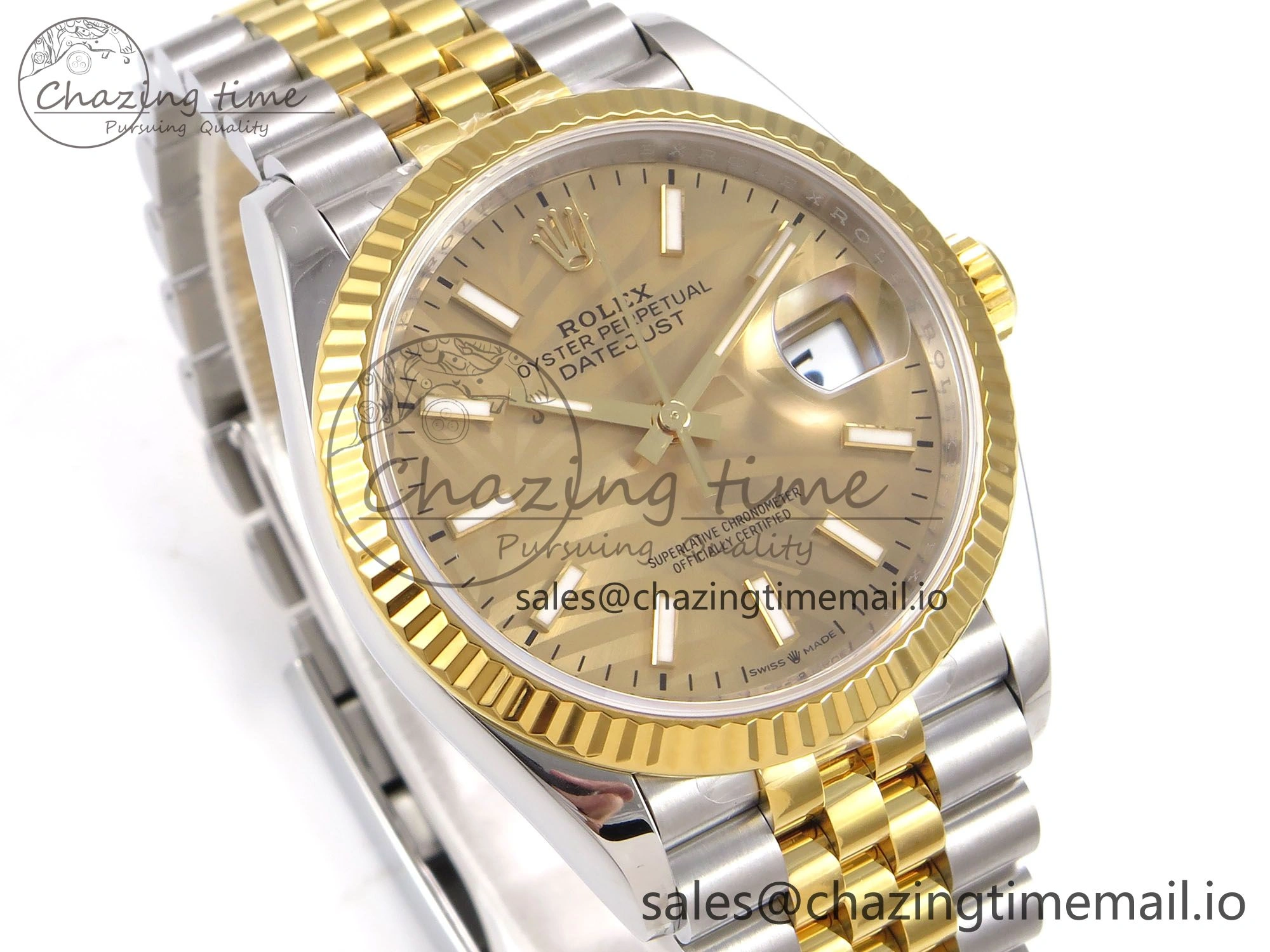 DateJust 36 SS YG 126233 VSF 1:1 Best Edition 904L Steel YG Leaf Dial on Jubilee Bracelet VS Lightweight 1002