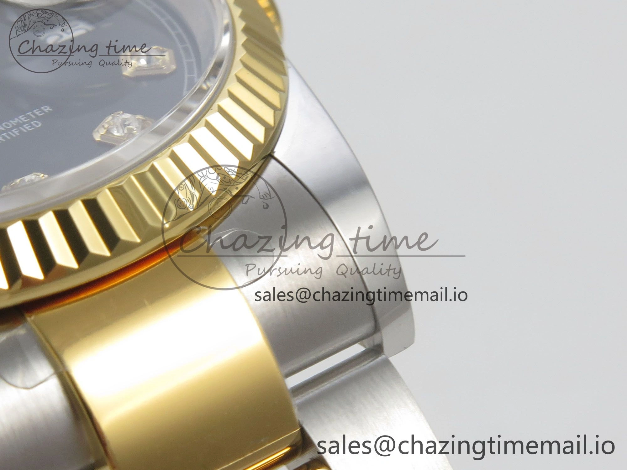 FashionForward DateJust 36 SS YG ARF 1:1 Best Edition 904L Steel Black Diamonds Dial on Oyster Bracelet SH 100