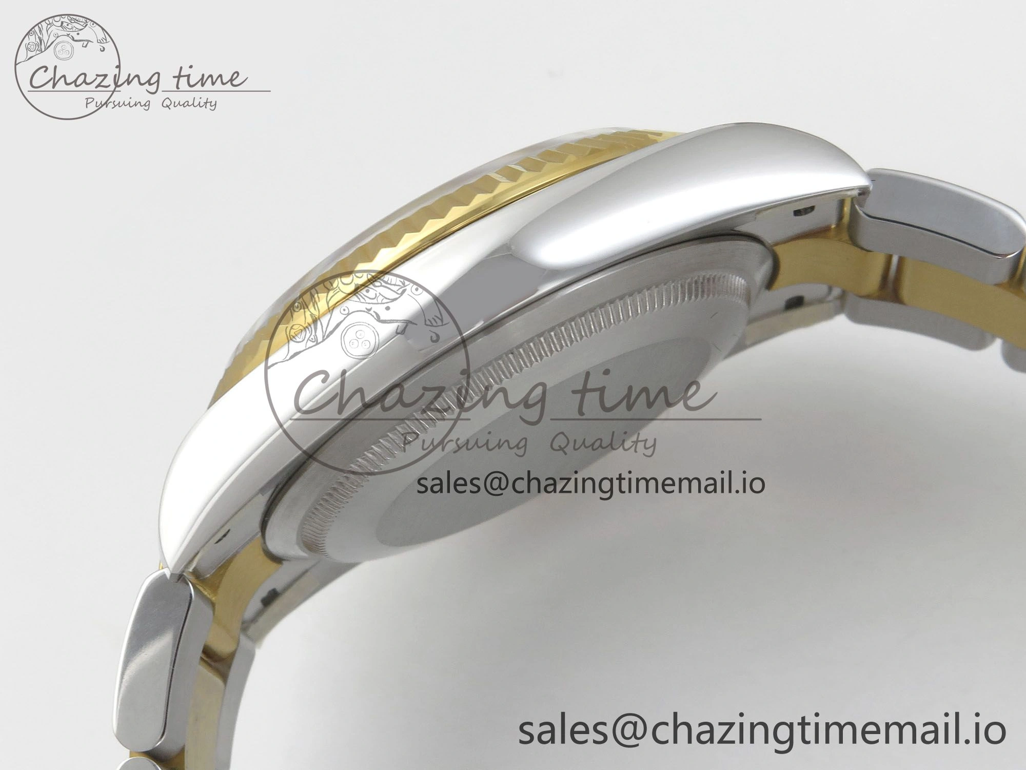DateJust 36 SS YG ARF 1:1 Best Edition 904L Steel Gray Dial Green Roman on Oyster Bracelet SH SmoothTexture 96