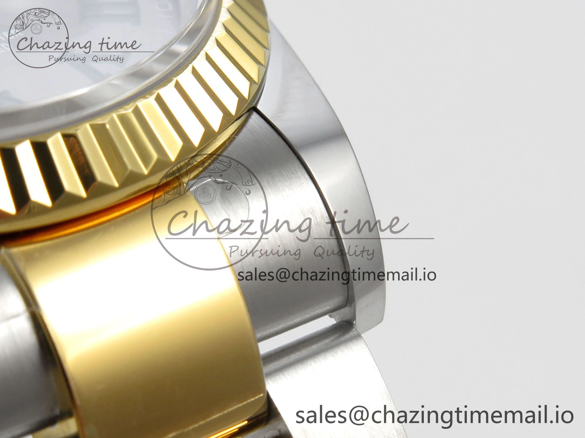 DateJust 36 SS YG ARF 1:1 Best Edition 904L Steel Gray Dial Green Roman on Oyster Bracelet SH SmoothTexture 96