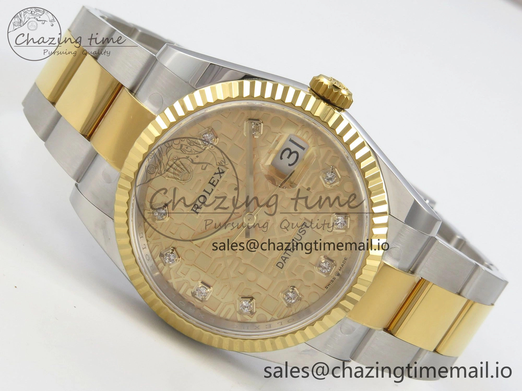TimelessDesign DateJust 36 SS YG ARF 1:1 Best Edition 904L Steel Rolxx YG Diamonds Dial on Oyster Bracelet SH 88