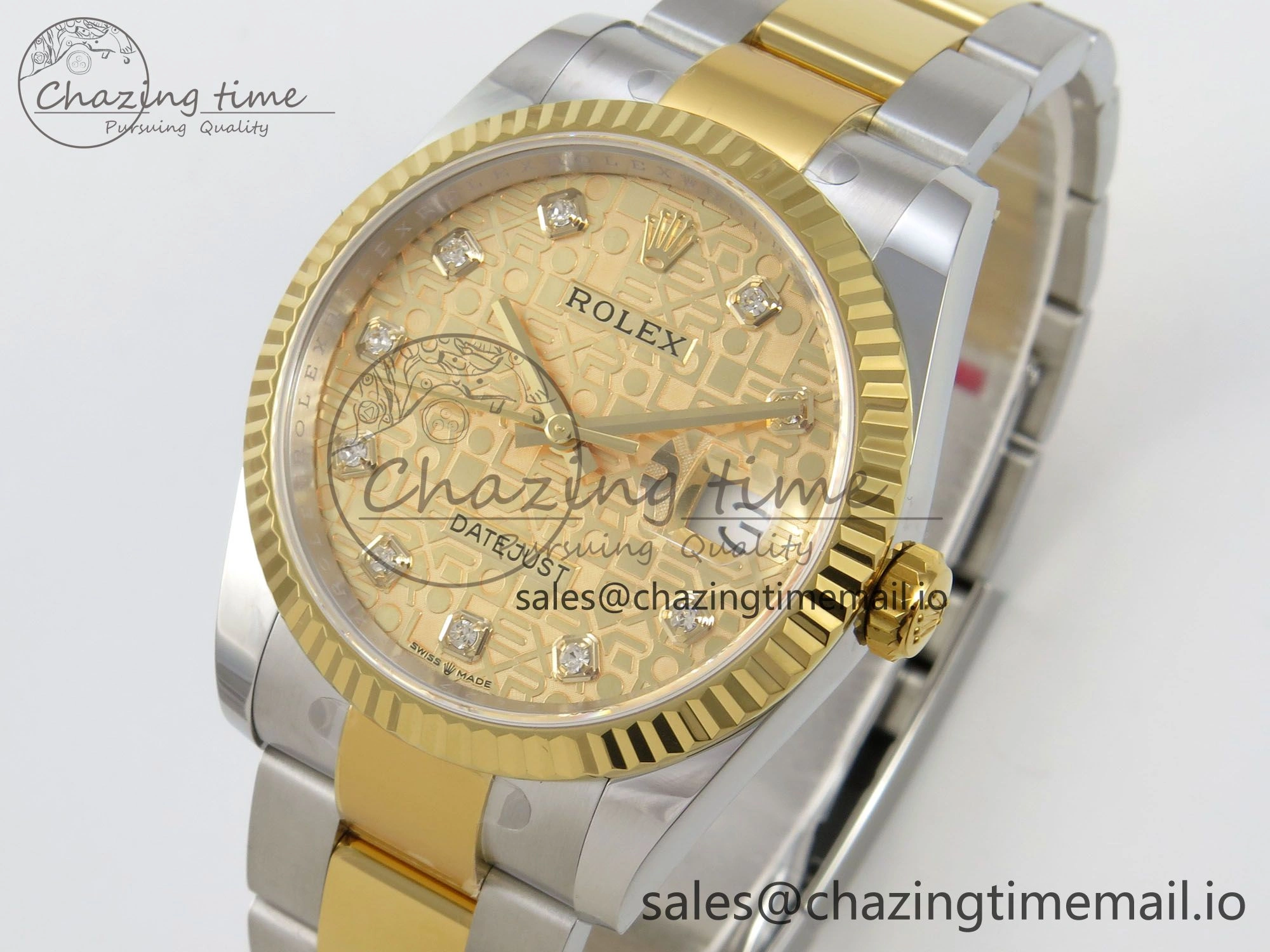 TimelessDesign DateJust 36 SS YG ARF 1:1 Best Edition 904L Steel Rolxx YG Diamonds Dial on Oyster Bracelet SH 88