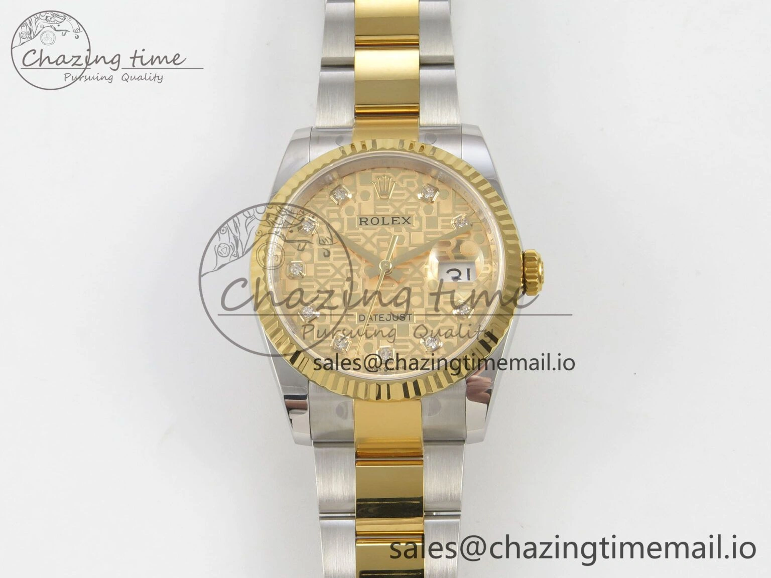 TimelessDesign DateJust 36 SS YG ARF 1:1 Best Edition 904L Steel Rolxx YG Diamonds Dial on Oyster Bracelet SH 88
