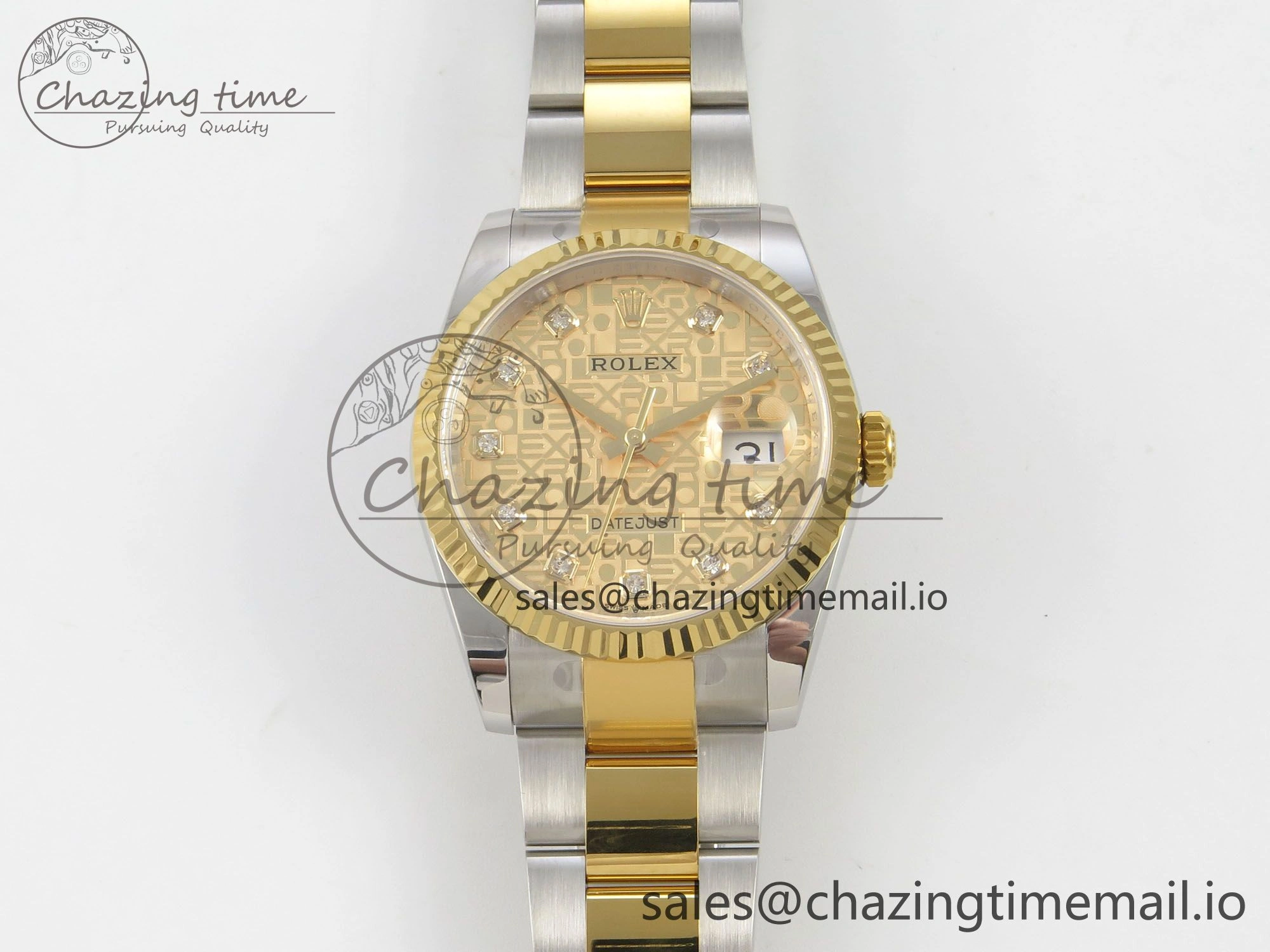 TimelessDesign DateJust 36 SS YG ARF 1:1 Best Edition 904L Steel Rolxx YG Diamonds Dial on Oyster Bracelet SH 88