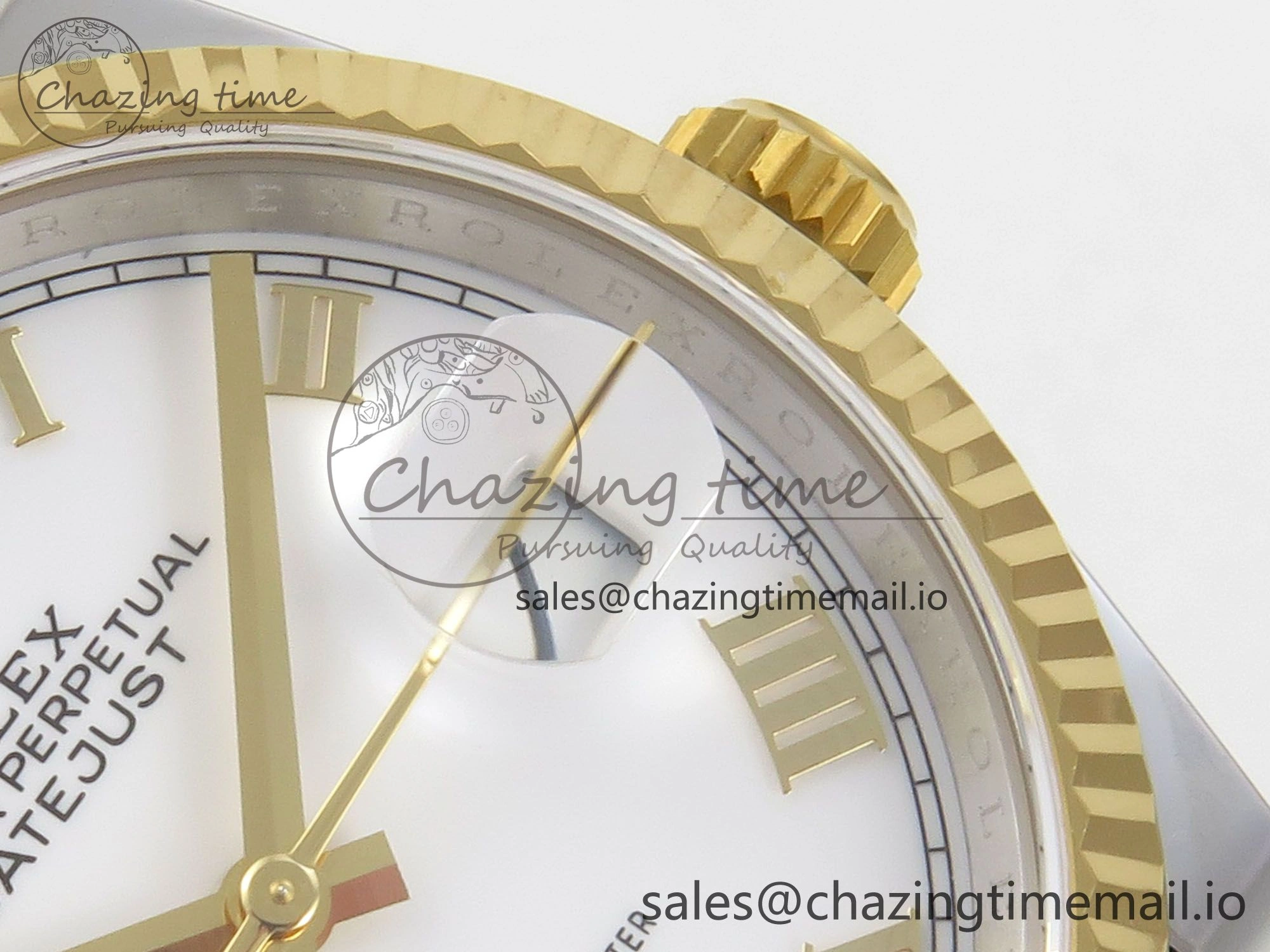 DateJust 36 SS YG ARF 1:1 Best Edition 904L Steel White Dial YG Roman on Oyster Bracelet SH WeatherProof 99