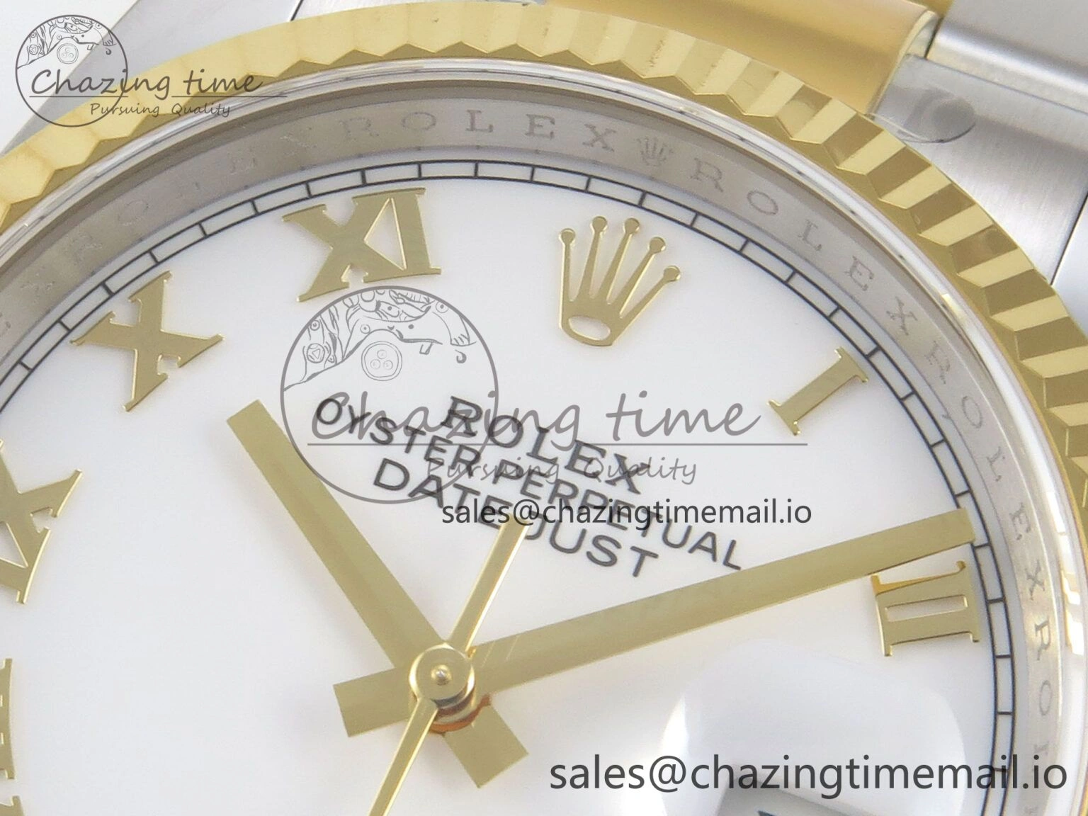 DateJust 36 SS YG ARF 1:1 Best Edition 904L Steel White Dial YG Roman on Oyster Bracelet SH WeatherProof 99