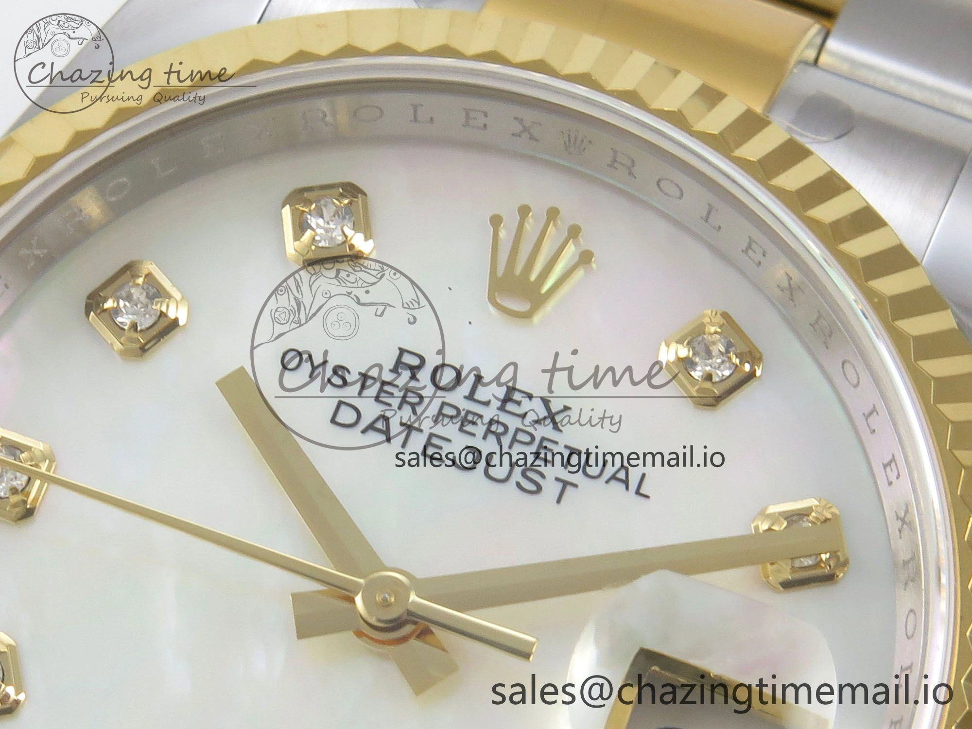Breathable DateJust 36 SS YG ARF 1:1 Best Edition 904L Steel White MOP Dial on Oyster Bracelet SH 82