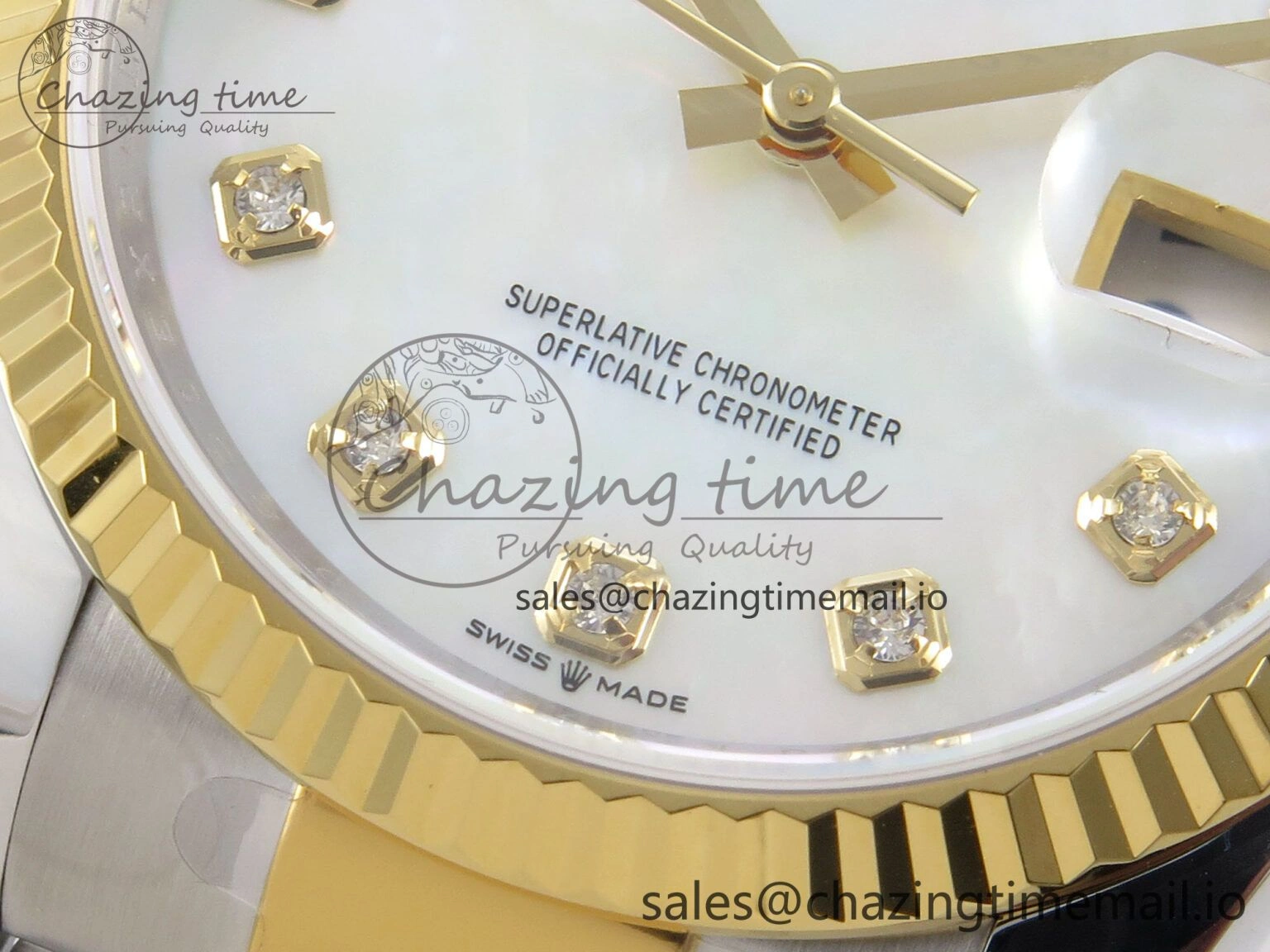 Breathable DateJust 36 SS YG ARF 1:1 Best Edition 904L Steel White MOP Dial on Oyster Bracelet SH 82