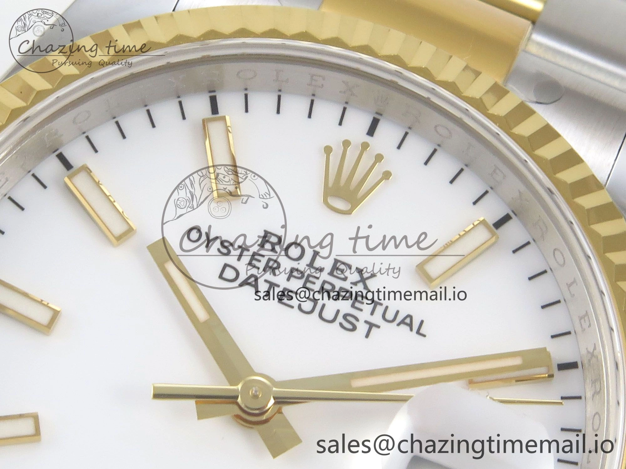 Premium DateJust 36 SS YG ARF 1:1 Best Edition 904L Steel White Stick Dial on Oyster Bracelet SH 95