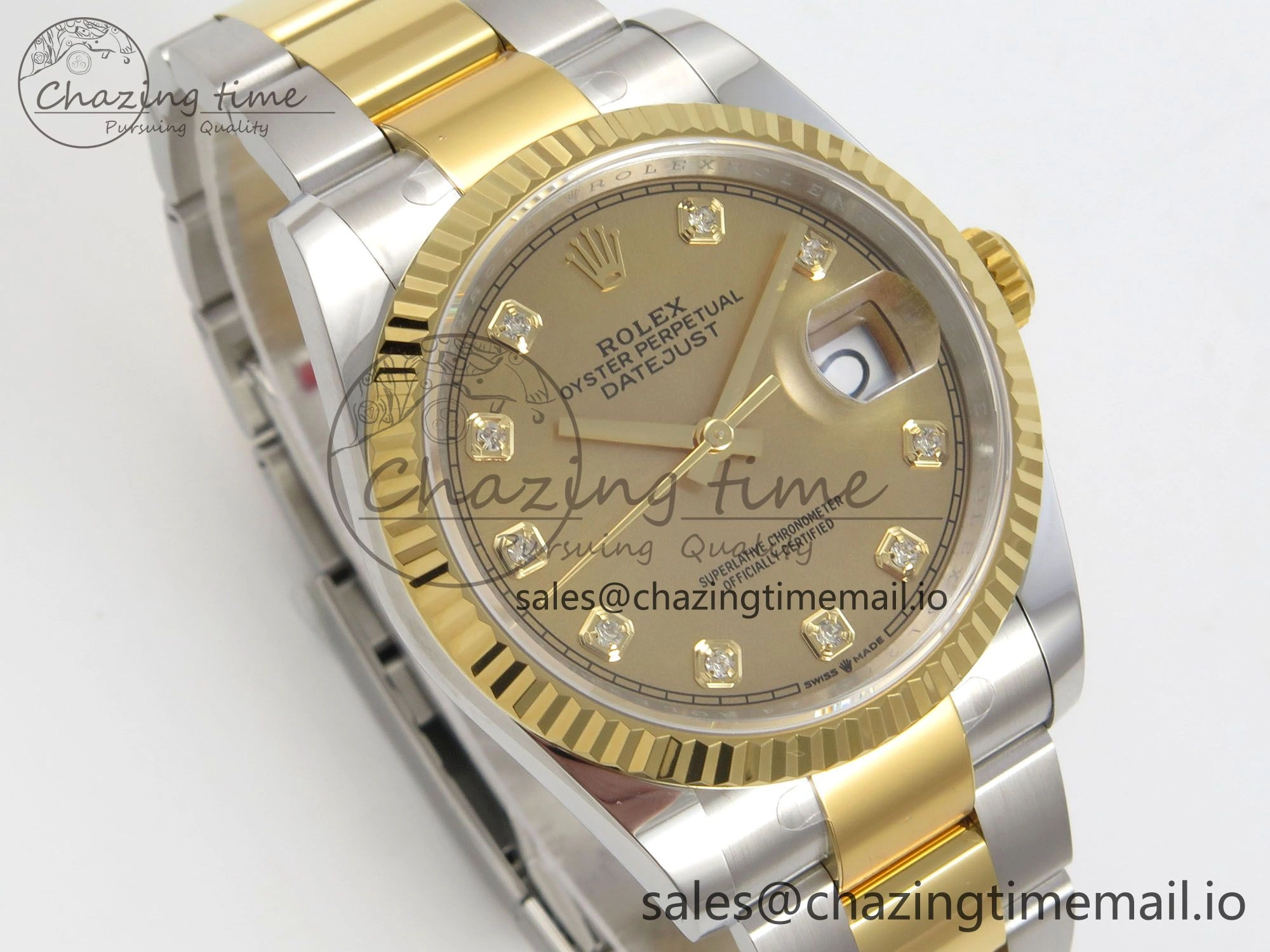 Durable DateJust 36 SS YG ARF 1:1 Best Edition 904L Steel YG Diamonds Dial on Oyster Bracelet SH 98