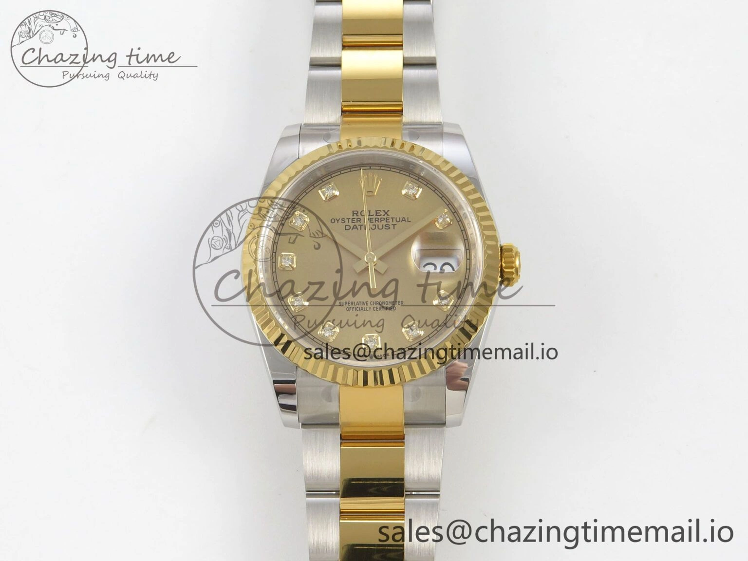 Durable DateJust 36 SS YG ARF 1:1 Best Edition 904L Steel YG Diamonds Dial on Oyster Bracelet SH 98