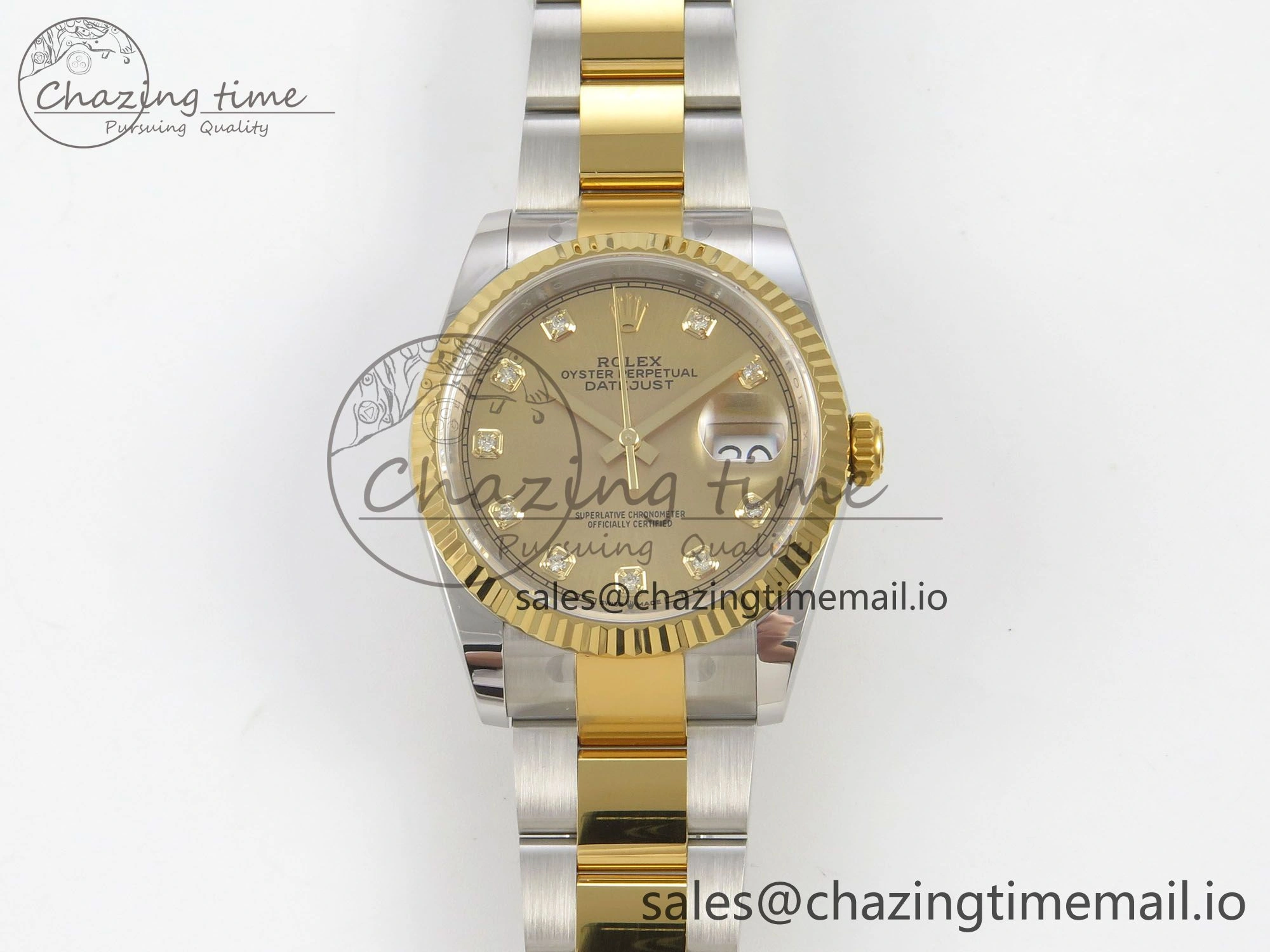 Durable DateJust 36 SS YG ARF 1:1 Best Edition 904L Steel YG Diamonds Dial on Oyster Bracelet SH 98
