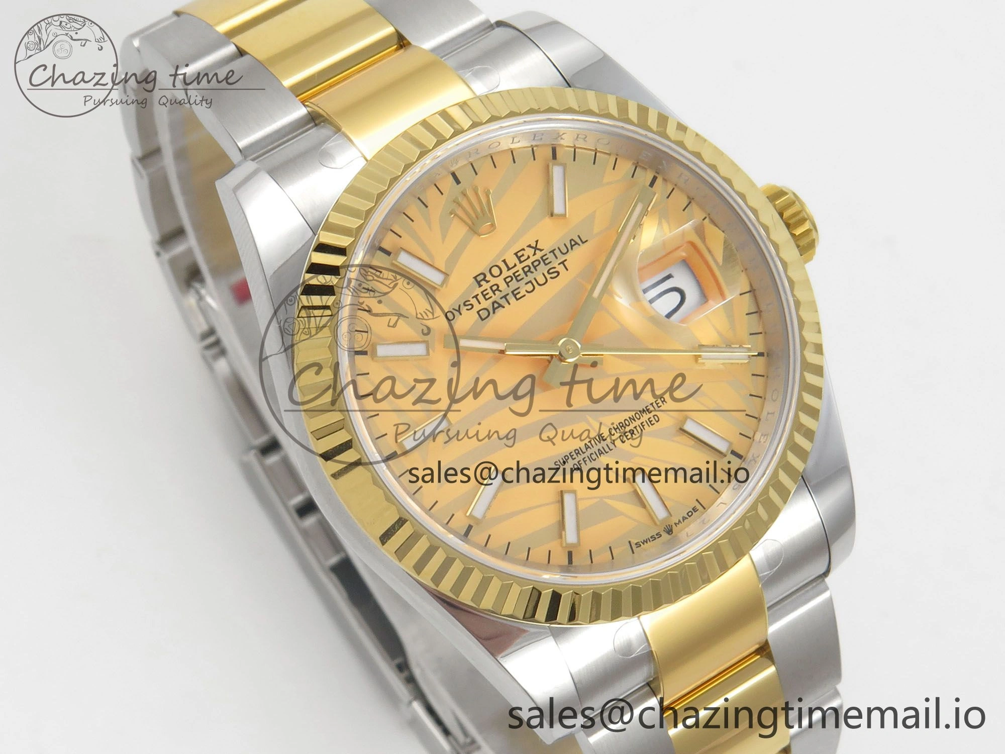 FashionForward DateJust 36 SS YG ARF 1:1 Best Edition 904L Steel YG Leaf Dial on Oyster Bracelet SH 92
