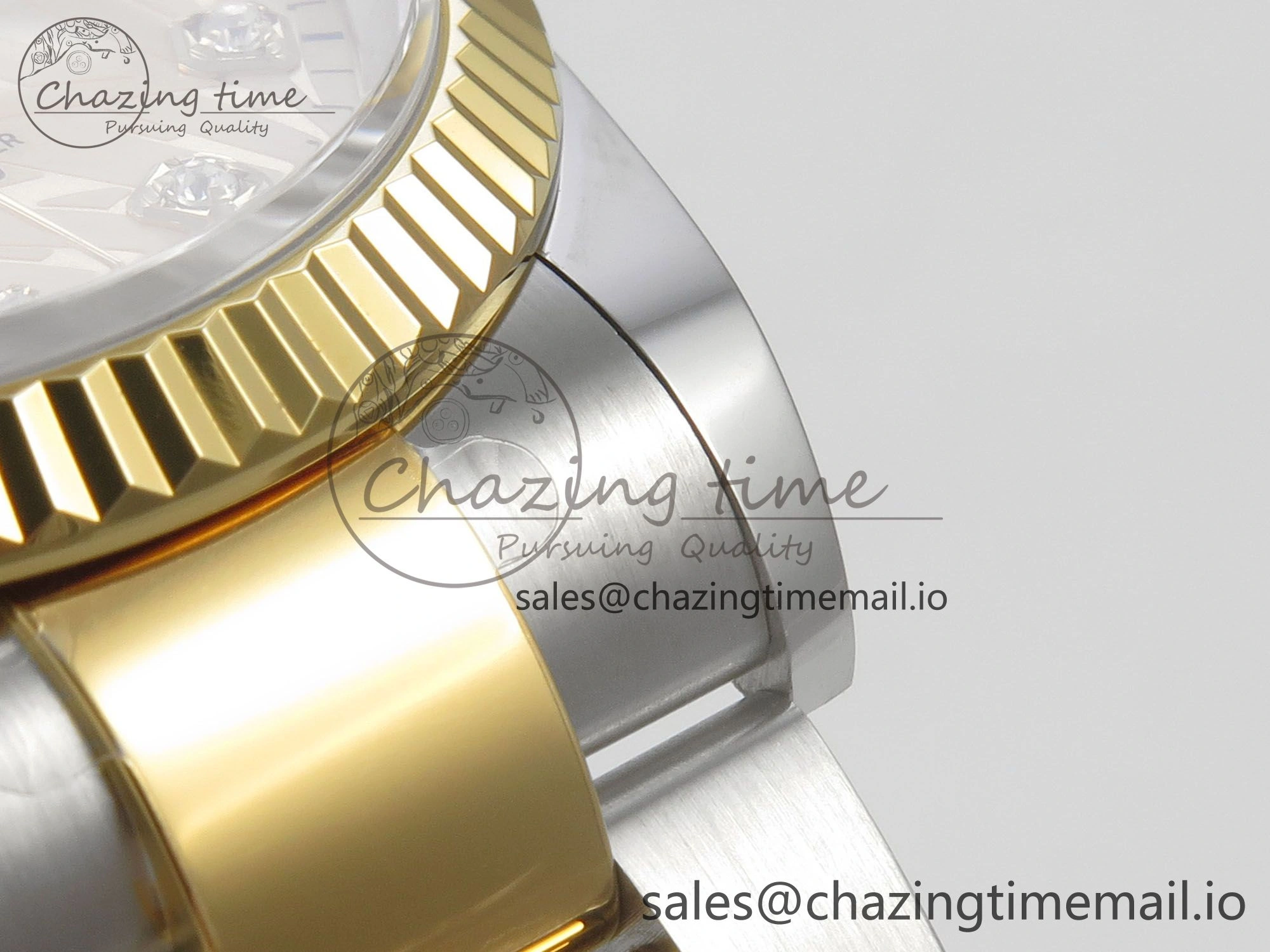 Stretchable DateJust 36 SS YG ARF 1:1 Best Edition 904L Steel YG Leaf Diamonds Dial on Oyster Bracelet SH 87