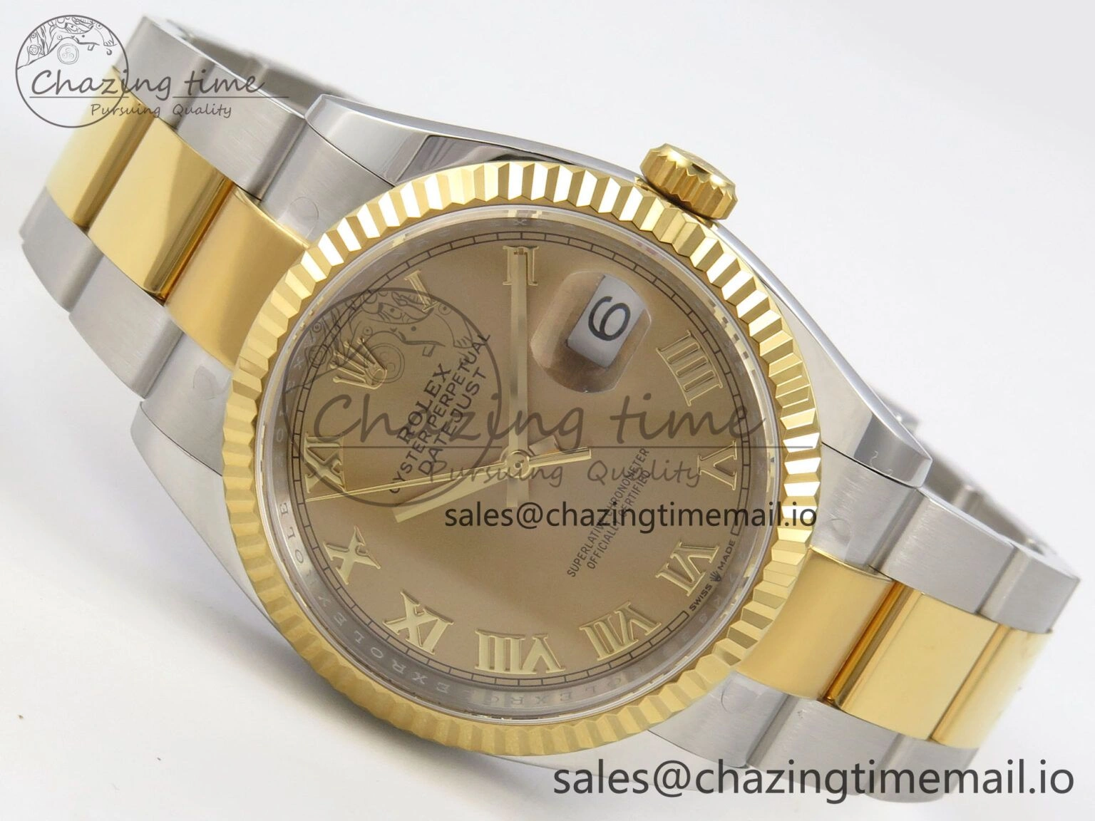 DateJust 36 SS YG ARF 1:1 Best Edition 904L Steel YG Roman Dial on Oyster Bracelet SH GoodFit 101