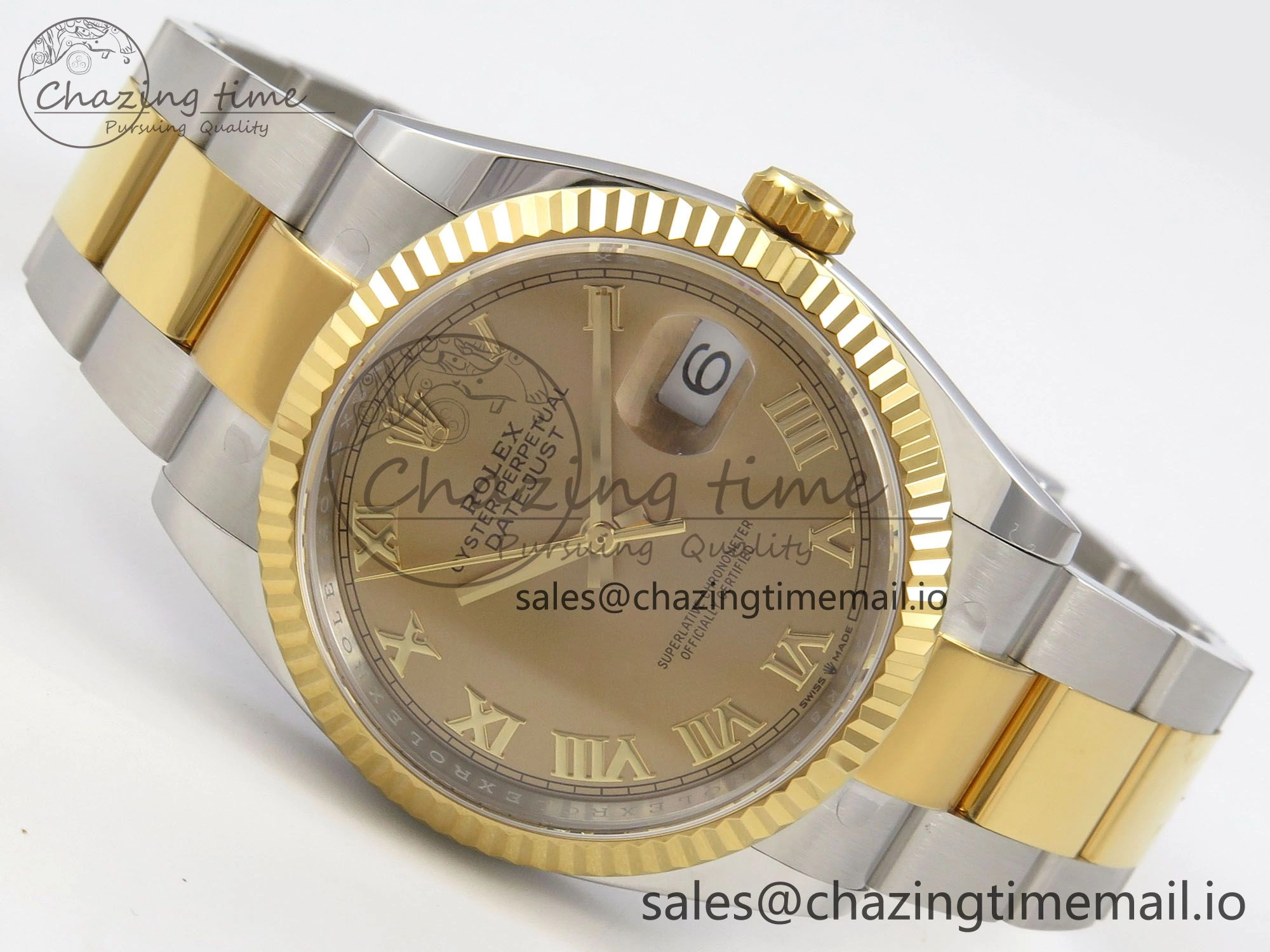 DateJust 36 SS YG ARF 1:1 Best Edition 904L Steel YG Roman Dial on Oyster Bracelet SH GoodFit 101