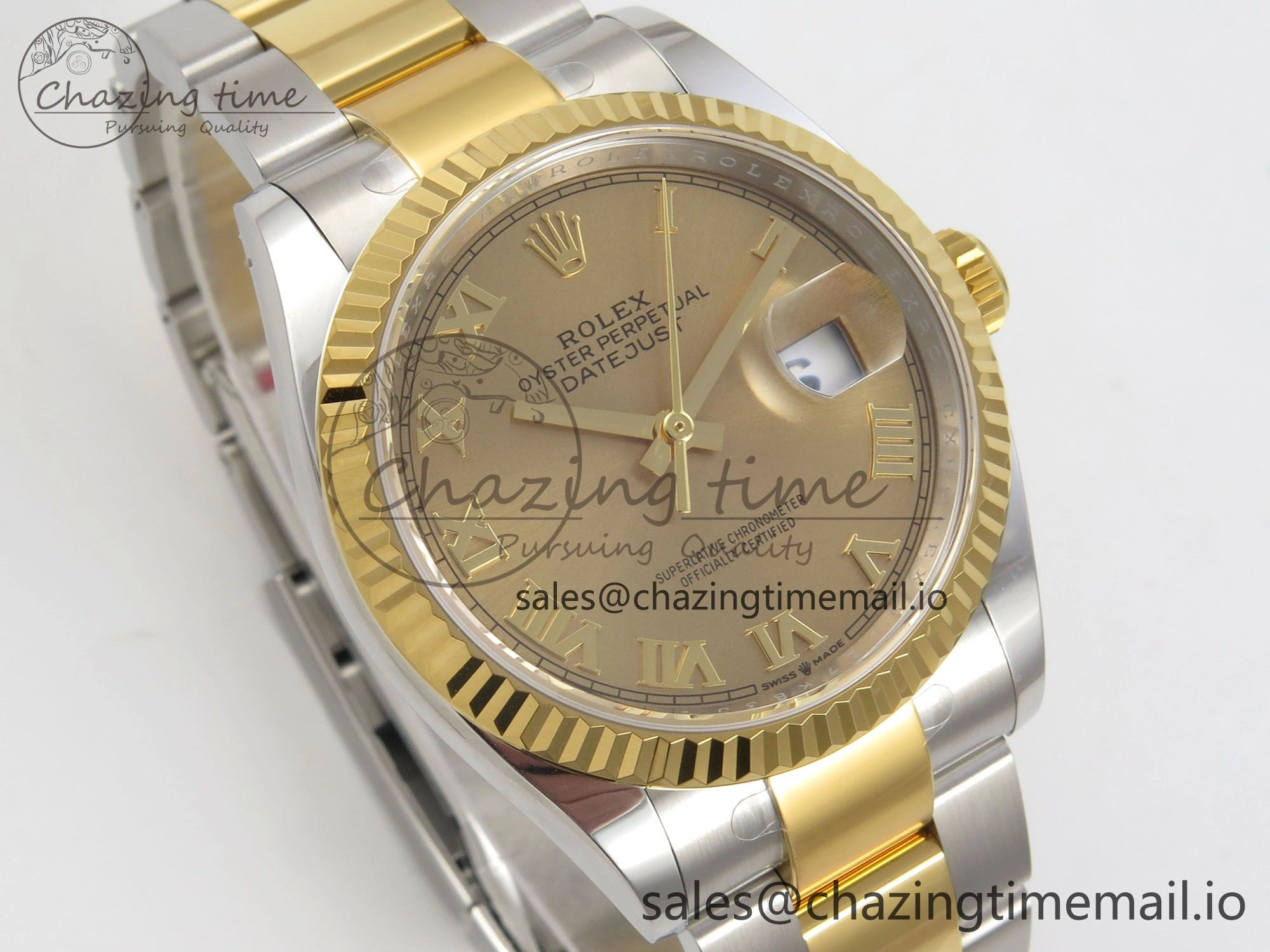 DateJust 36 SS YG ARF 1:1 Best Edition 904L Steel YG Roman Dial on Oyster Bracelet SH GoodFit 101