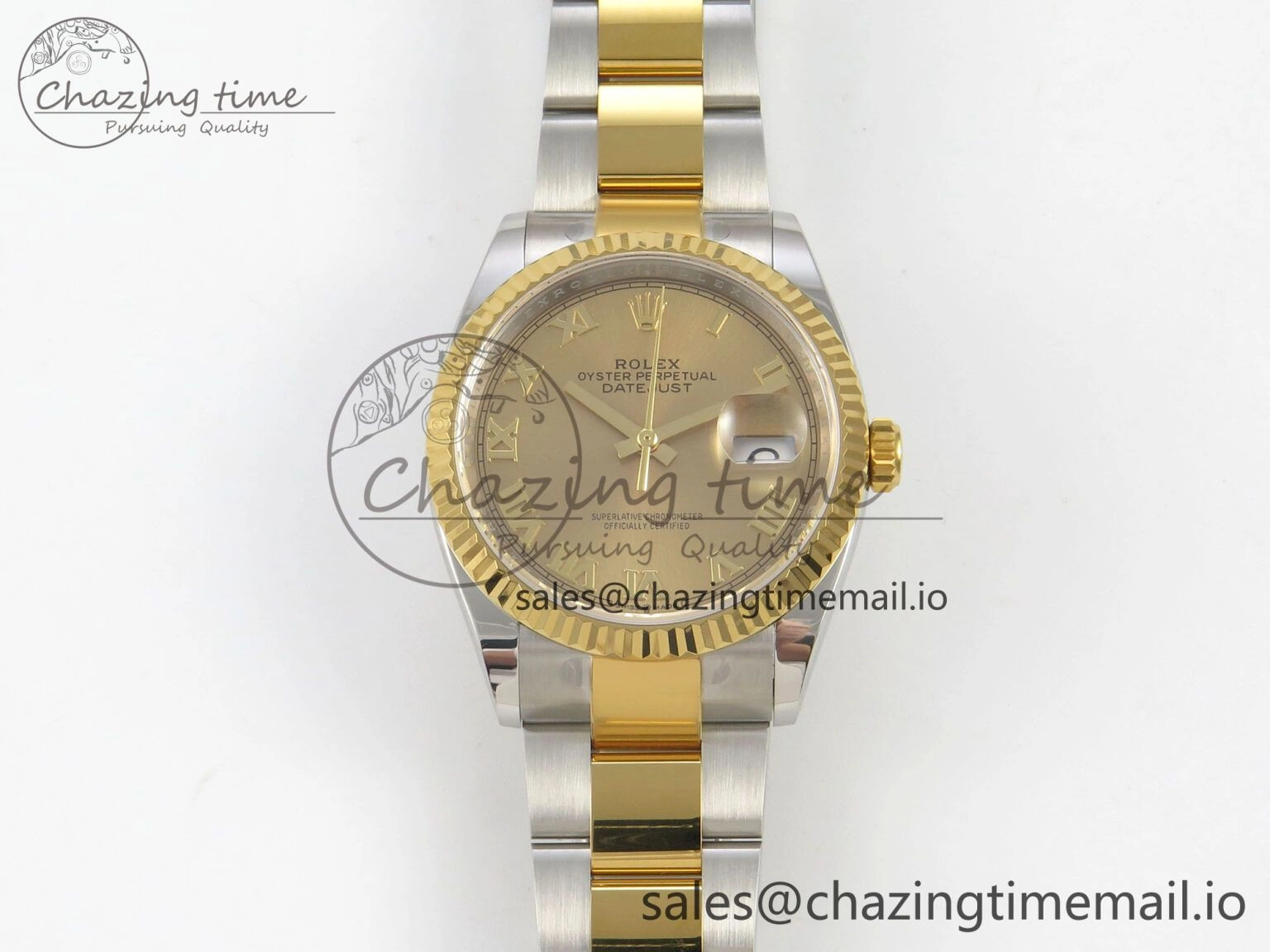 DateJust 36 SS YG ARF 1:1 Best Edition 904L Steel YG Roman Dial on Oyster Bracelet SH GoodFit 101