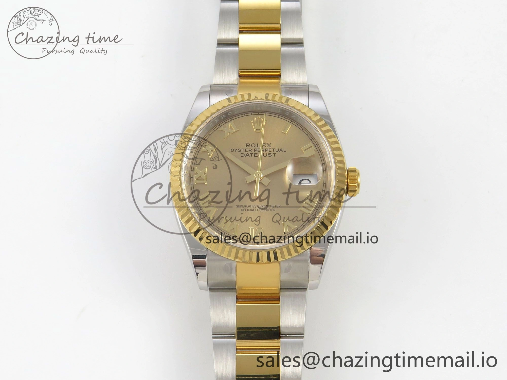 DateJust 36 SS YG ARF 1:1 Best Edition 904L Steel YG Roman Dial on Oyster Bracelet SH GoodFit 101