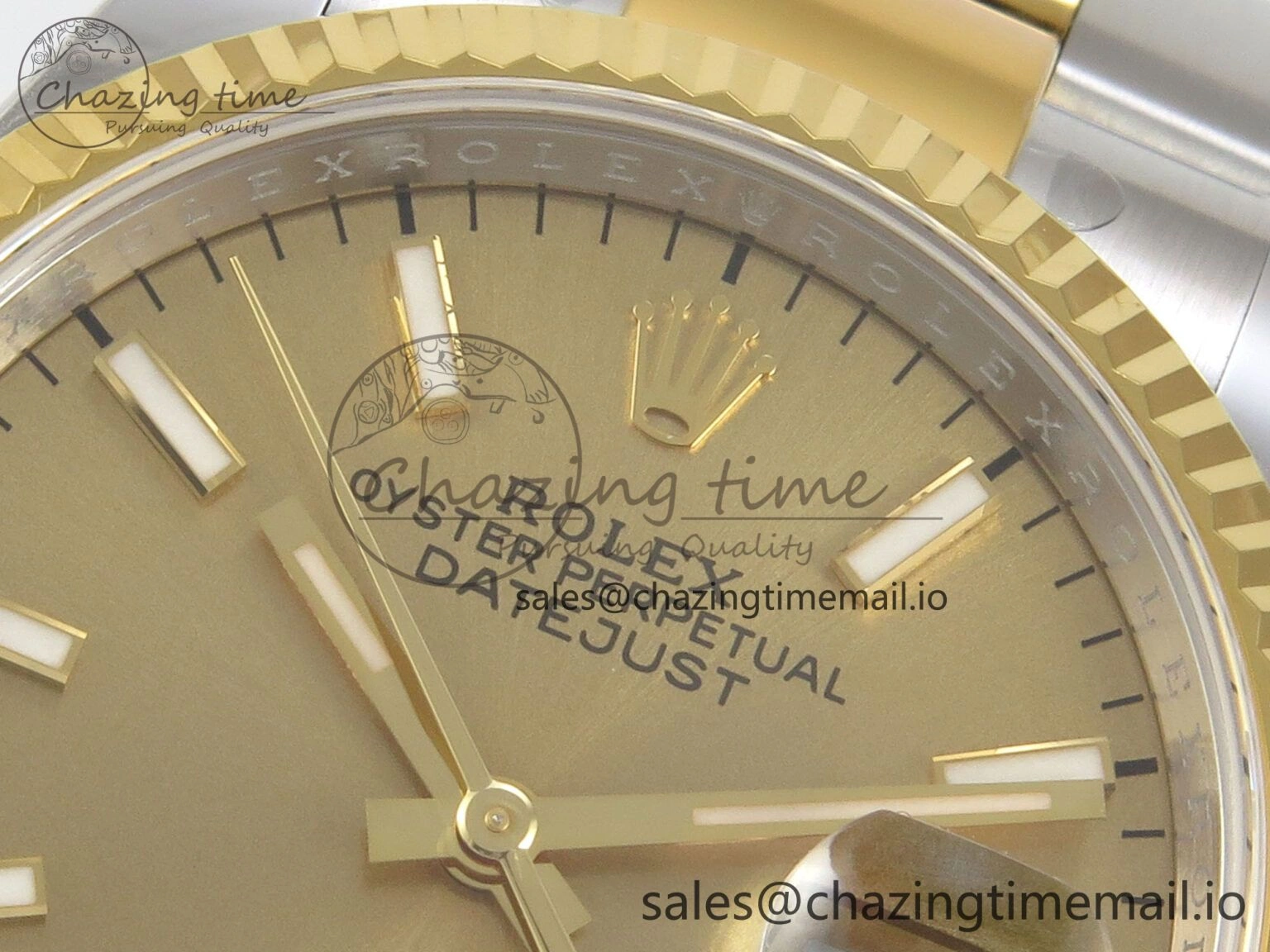 DateJust 36 SS YG ARF 1:1 Best Edition 904L Steel YG Stick Dial on Oyster Bracelet SH Soft 89