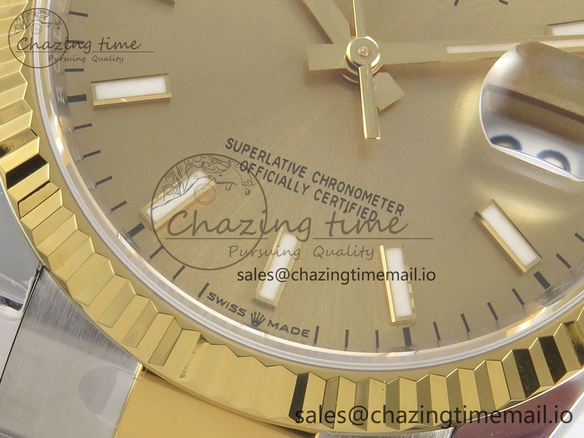 DateJust 36 SS YG ARF 1:1 Best Edition 904L Steel YG Stick Dial on Oyster Bracelet SH Soft 89