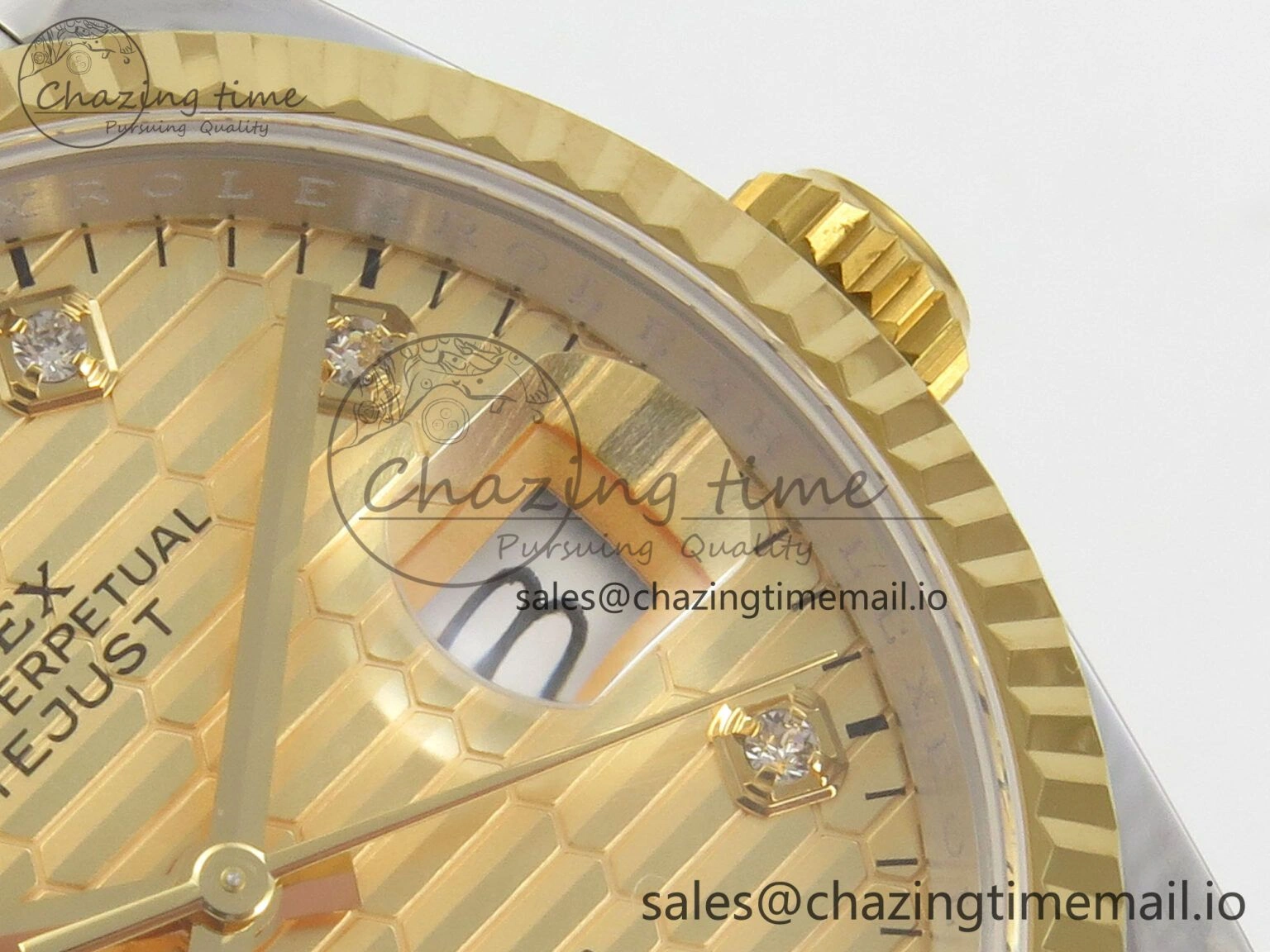 SmartChoice DateJust 36 SS YG ARF 1:1 Best Edition 904L Steel YG Textured Diamonds Dial on Oyster Bracelet SH 74